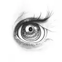 eye with someone trapped inside tattoo design idea