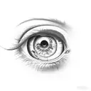 eye with someone trapped inside tattoo design idea