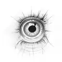 eye with someone trapped inside tattoo design idea
