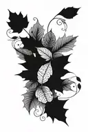 leaves falling tattoo design idea
