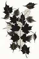leaves falling tattoo design idea