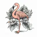 flamingo standing tattoo design idea