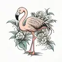 flamingo standing tattoo design idea