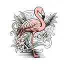 flamingo standing tattoo design idea