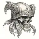 odin half skull face inside tattoo design idea