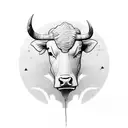  a bull and the number: "1995" tattoo design idea