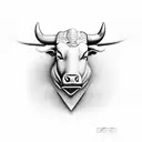  a bull and the number: "1995" tattoo design idea