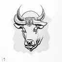  a bull and the number: "1995" tattoo design idea