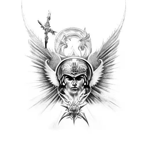 st. Michael archangel  tattoo design idea