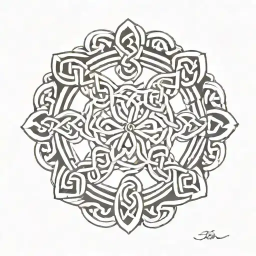 a ring around my forarm consisting of celtic knots tattoo design idea
