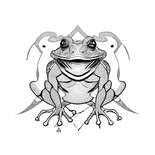 Samurai Frog  tattoo design idea
