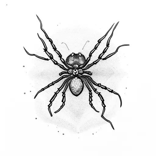 Spider realistic whit butterfly  tattoo design idea