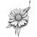 memorial tattoo with daisy  tattoo design idea