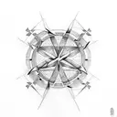 chi rho in middle with geometry outer tattoo design idea