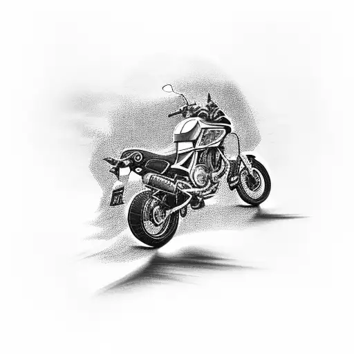 adventure motorcycle  tattoo design idea