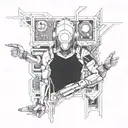 Hacker Cyberpunk Edgerunners tattoo design idea