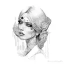 Italian lady wrap in pasta tattoo design idea