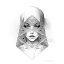 Italian lady wrap in pasta tattoo design idea
