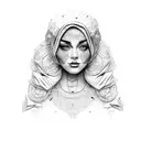 Italian lady wrap in pasta tattoo design idea