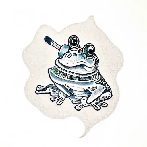 Samurai frog tattoo design idea