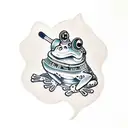 Samurai frog tattoo design idea