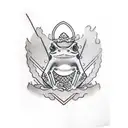 Samurai frog tattoo design idea