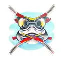 Samurai frog tattoo design idea