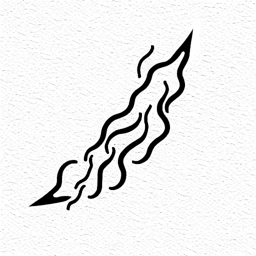 long jet of flames tattoo design idea