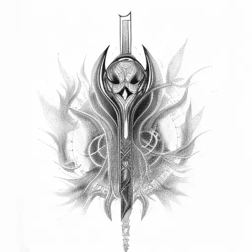 long jet of  flames  tattoo design idea