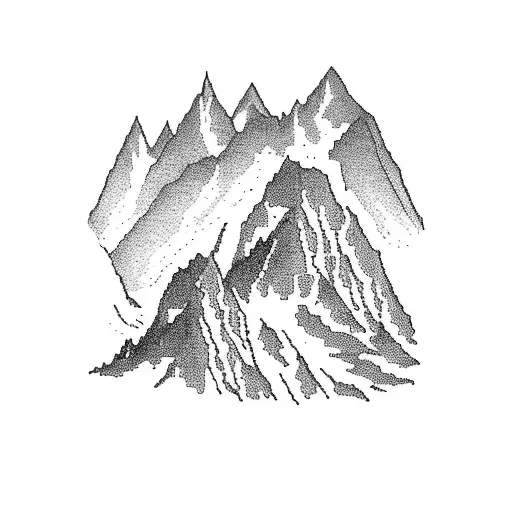 San Juan Mountain range silhouette viewed from the east tattoo design idea