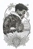 damson idris snowfall tattoo design idea