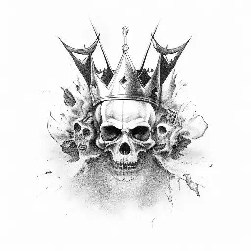 A torn apart suicide king tattoo design idea