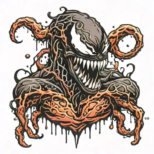 venom drips tattoo design idea