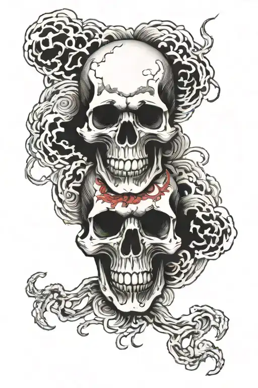 Samuri Skull tattoo design idea