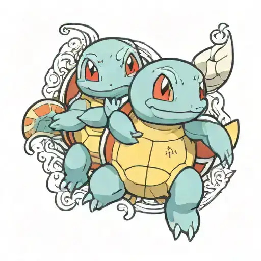squirtle  squad tattoo design idea