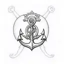 anchor with initials J and F, and below a sentence sayinf "Twin Flames Forever" tattoo design idea