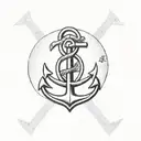 anchor with initials J and F, and below a sentence sayinf "Twin Flames Forever" tattoo design idea