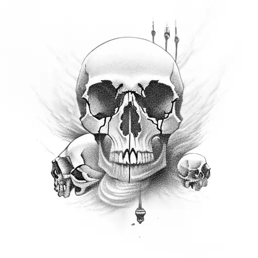 we are but dust and shadows skull  tattoo design idea