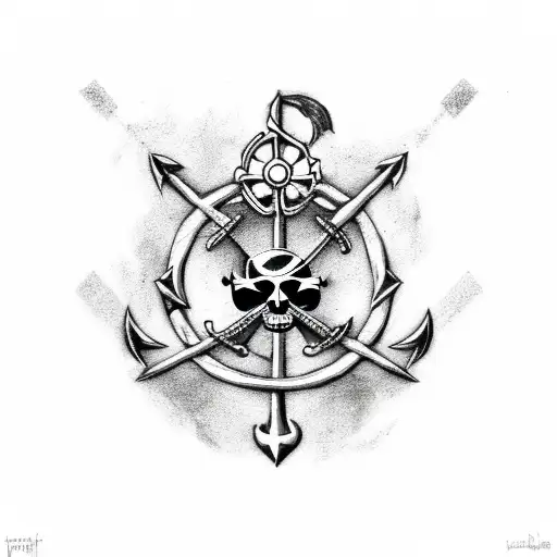  pirate ship anchor , three triangle tatto tattoo design idea