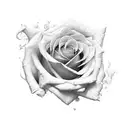 rose in fire tattoo design idea