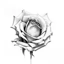 rose in fire tattoo design idea