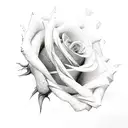 rose in fire tattoo design idea