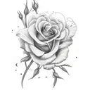 yellow evening primrose, red and pink roses, butterflies  tattoo design idea