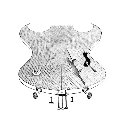 A guitar made of carpentry tools tattoo design idea