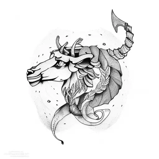 Leo and Capricorn tattoo design idea