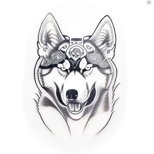 husky tattoo design idea