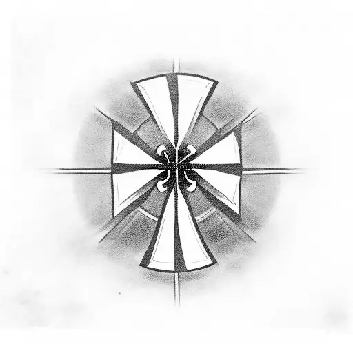 christian cross with the numbers 224 tattoo design idea