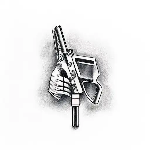 romance book handcuffs gun tattoo design idea