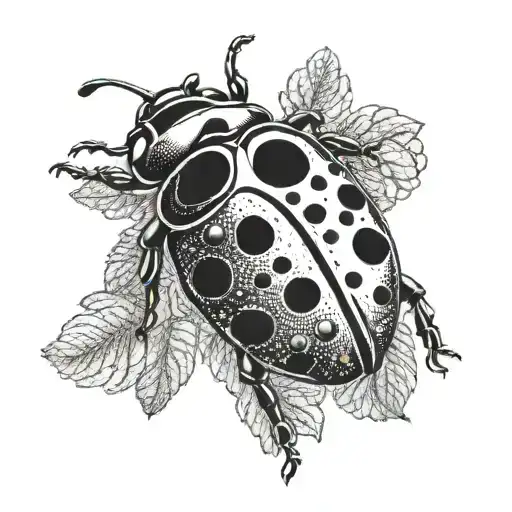 I love you lady bug tattoo design idea