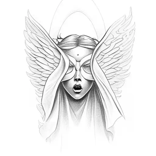 angel and demon  tattoo design idea